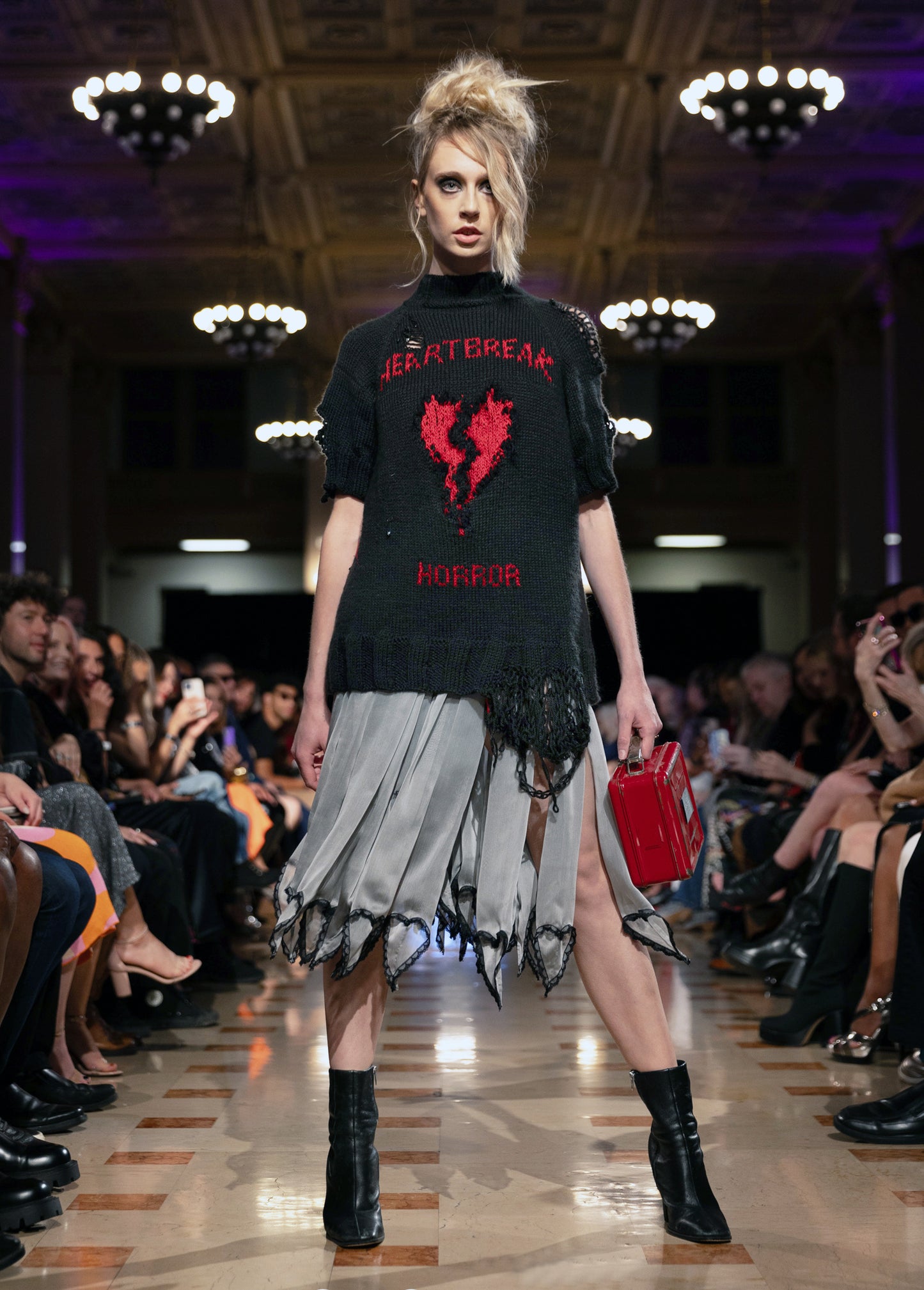 Heartbreak Horror Hand Knit Distressed Sweater