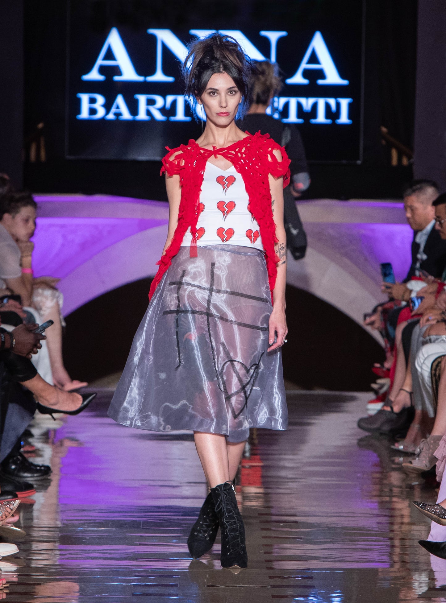 Grey X Heart Skirt