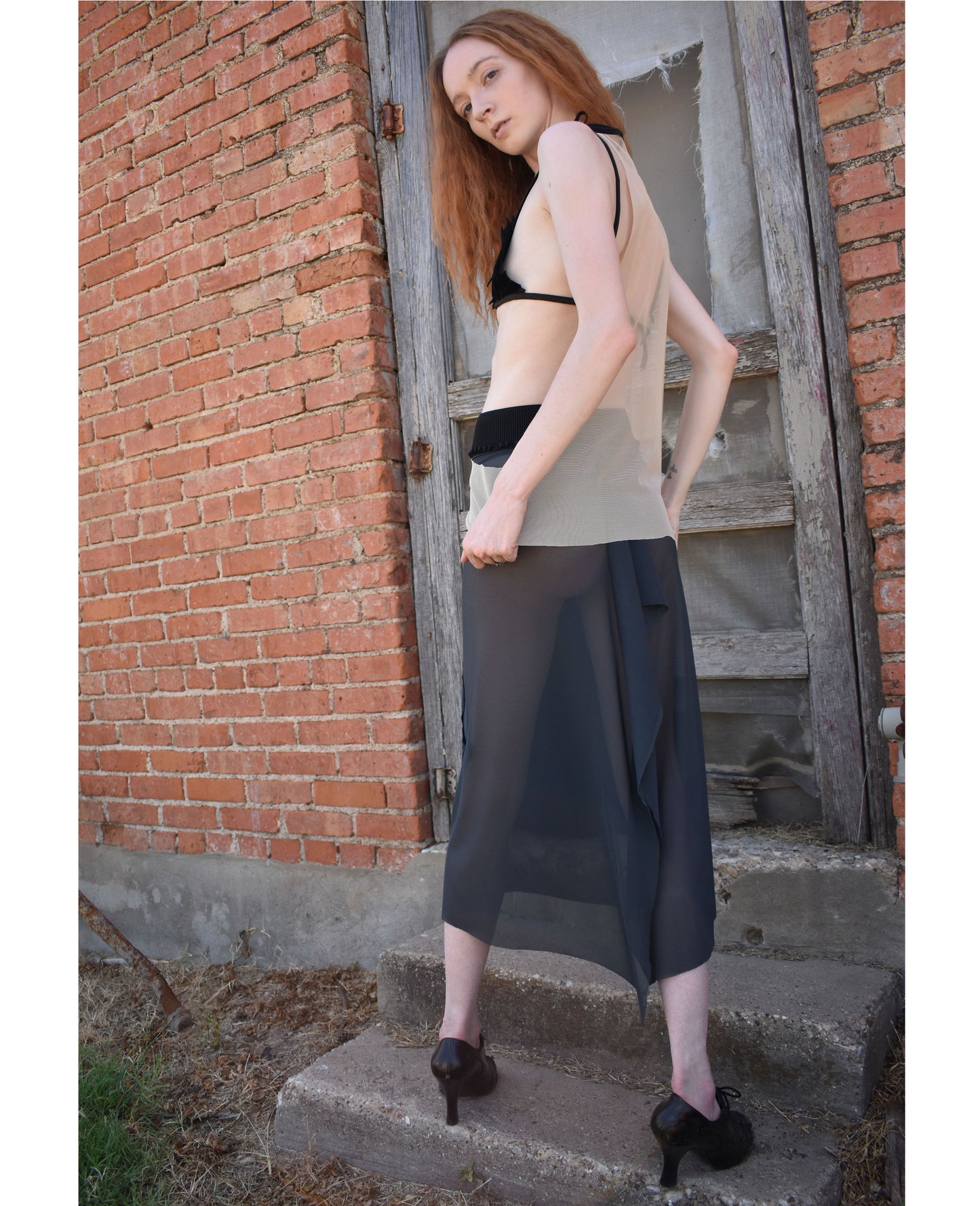 Sheer Upcycled Madre Nuestra T-shirt Skirt