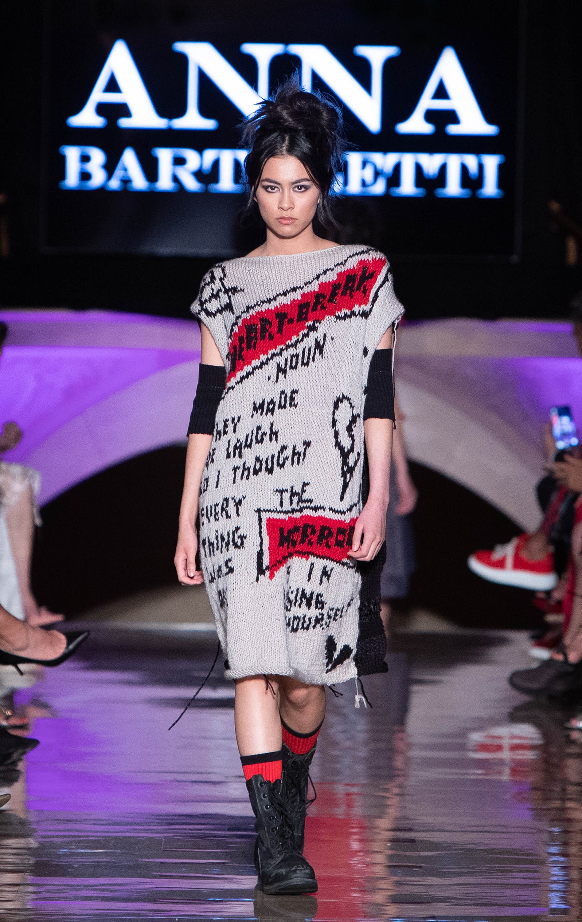Grey Heartbreak Horror Sweater Dress